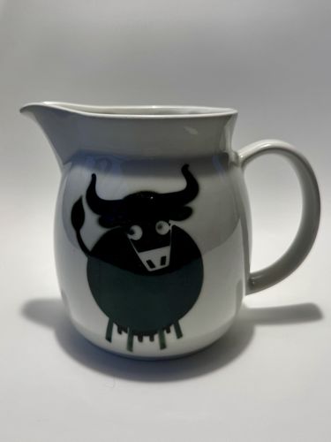 Vintage Arabia Finland Heluna Large Green Cow Jug By Anja Juurikkala Kl2 1970s photo vintage