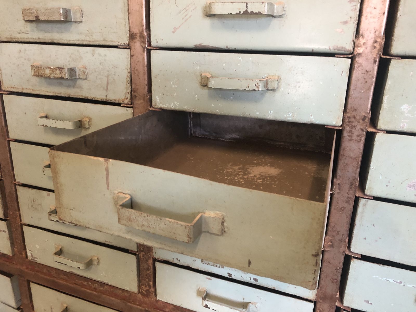 Industrial Reclaimed Bank Of Workshop Drawers photo 1200.0