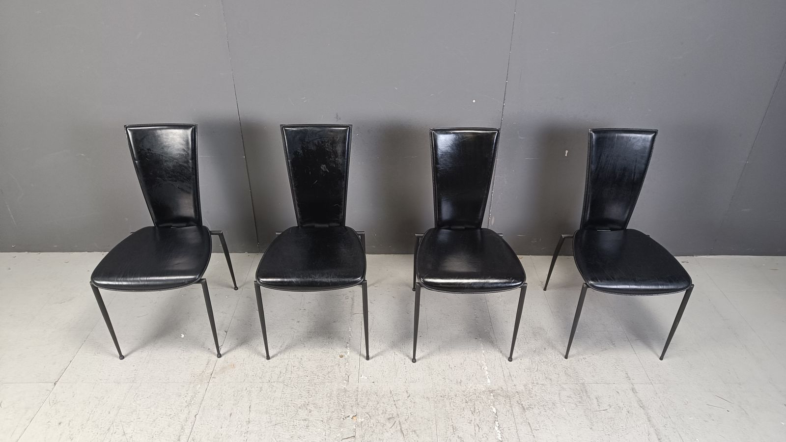 Set Of 4 Postmodern Dining Chairs By Arper Italy, 1980s photo furniture