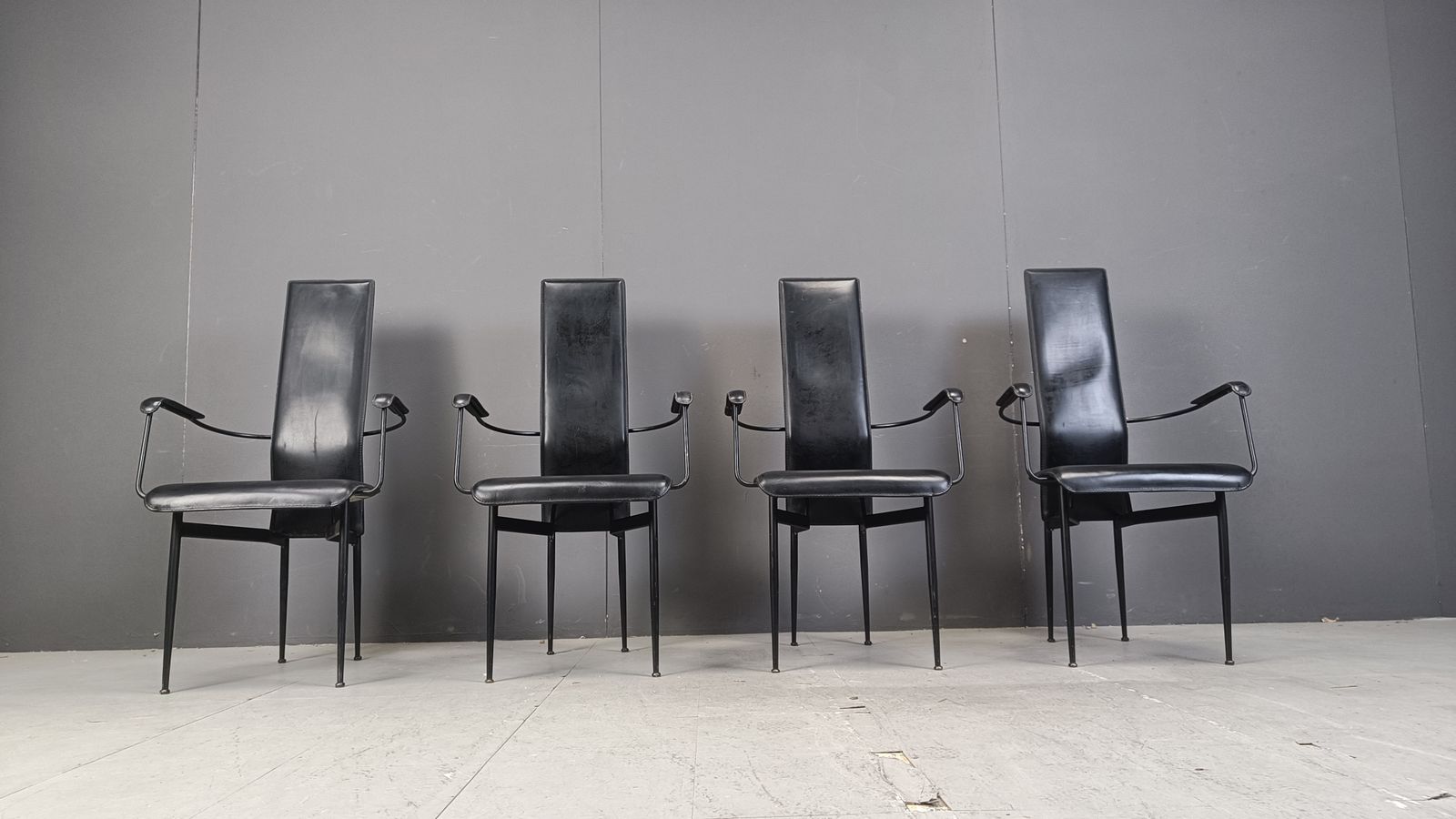 Vintage S44 Dining Chairs By Giancarlo Vegni For Fasem, Set Of 4, 1980s photo for sale