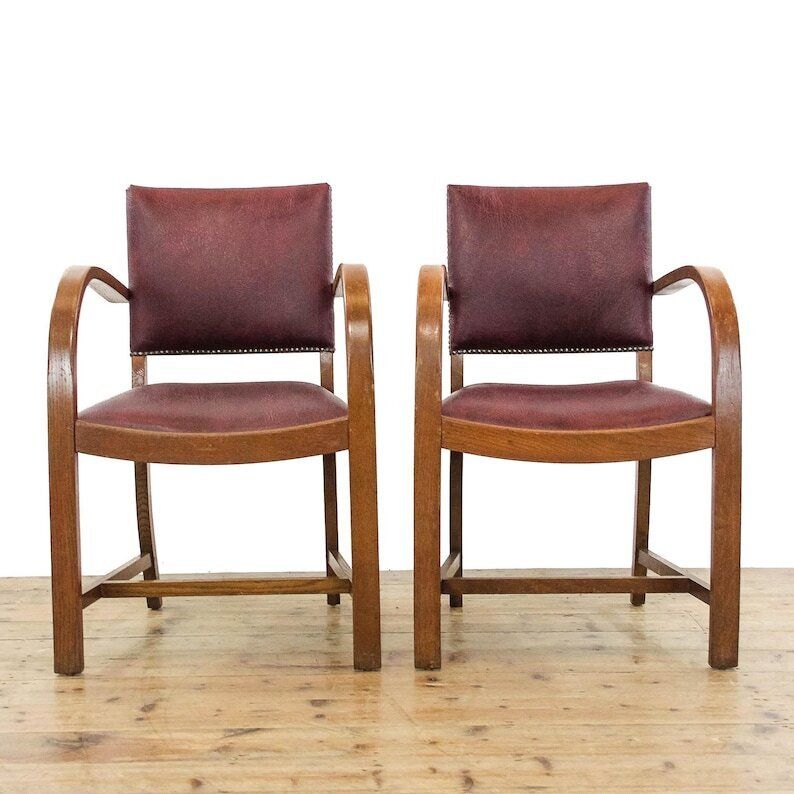 Two Vintage Art Deco Armchairs | Pair Of Chairs | Pair Of Antique Chairs | Antique Seating (M 5894) photo furniture