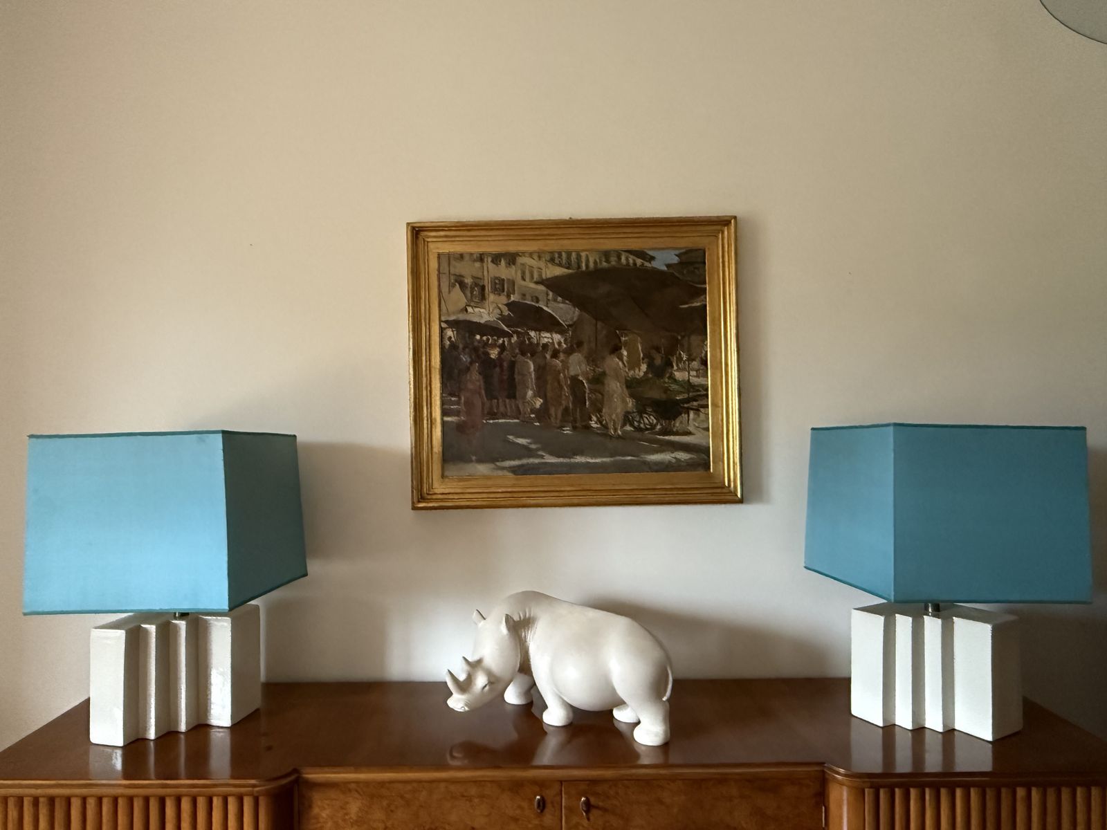 Hollywood Regency Set Of 2 Ceramic Table Lamps, France 1970s photo 1600.0