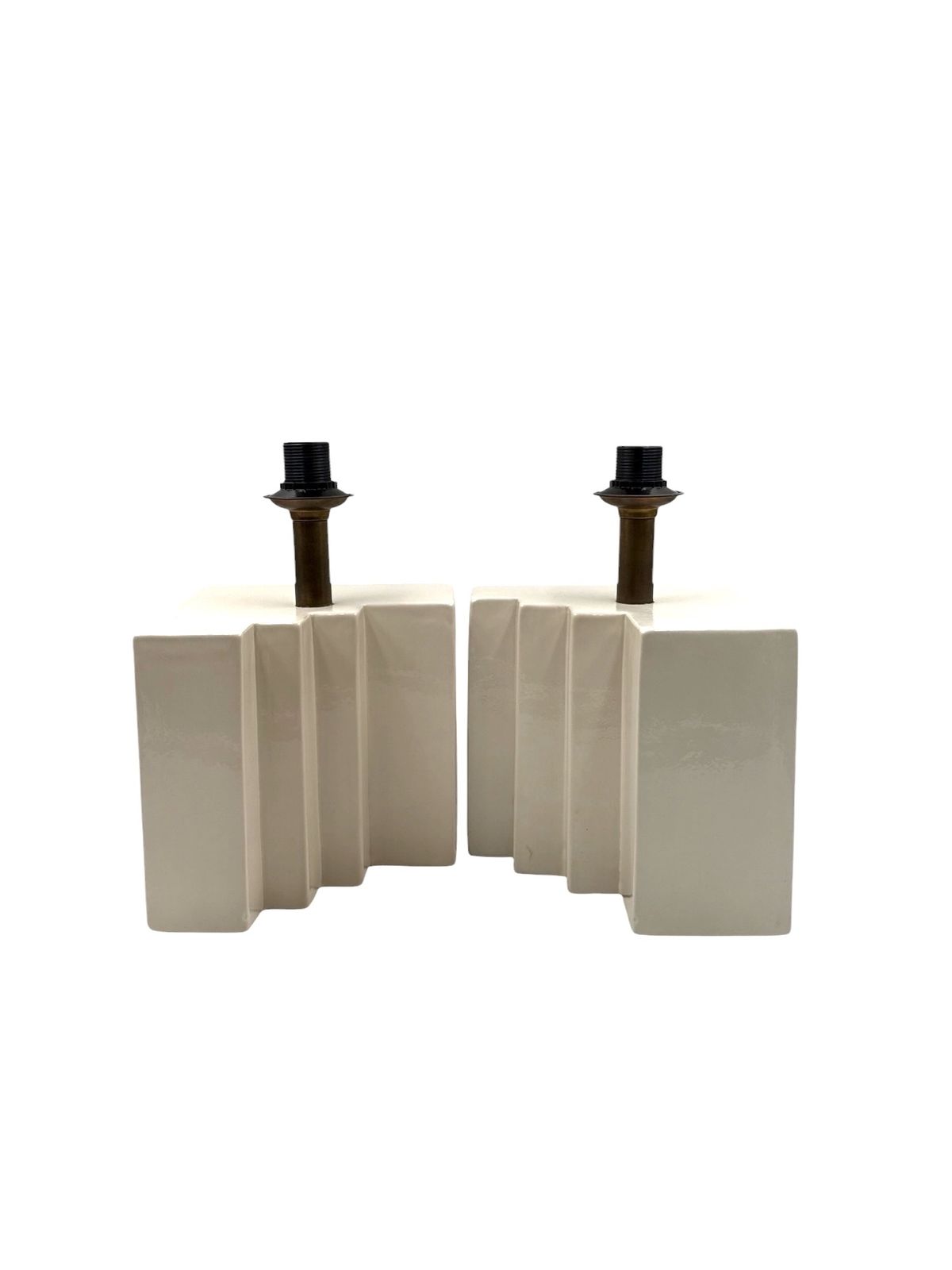 1600.0 Hollywood Regency Set Of 2 Ceramic Table Lamps, France 1970s photo