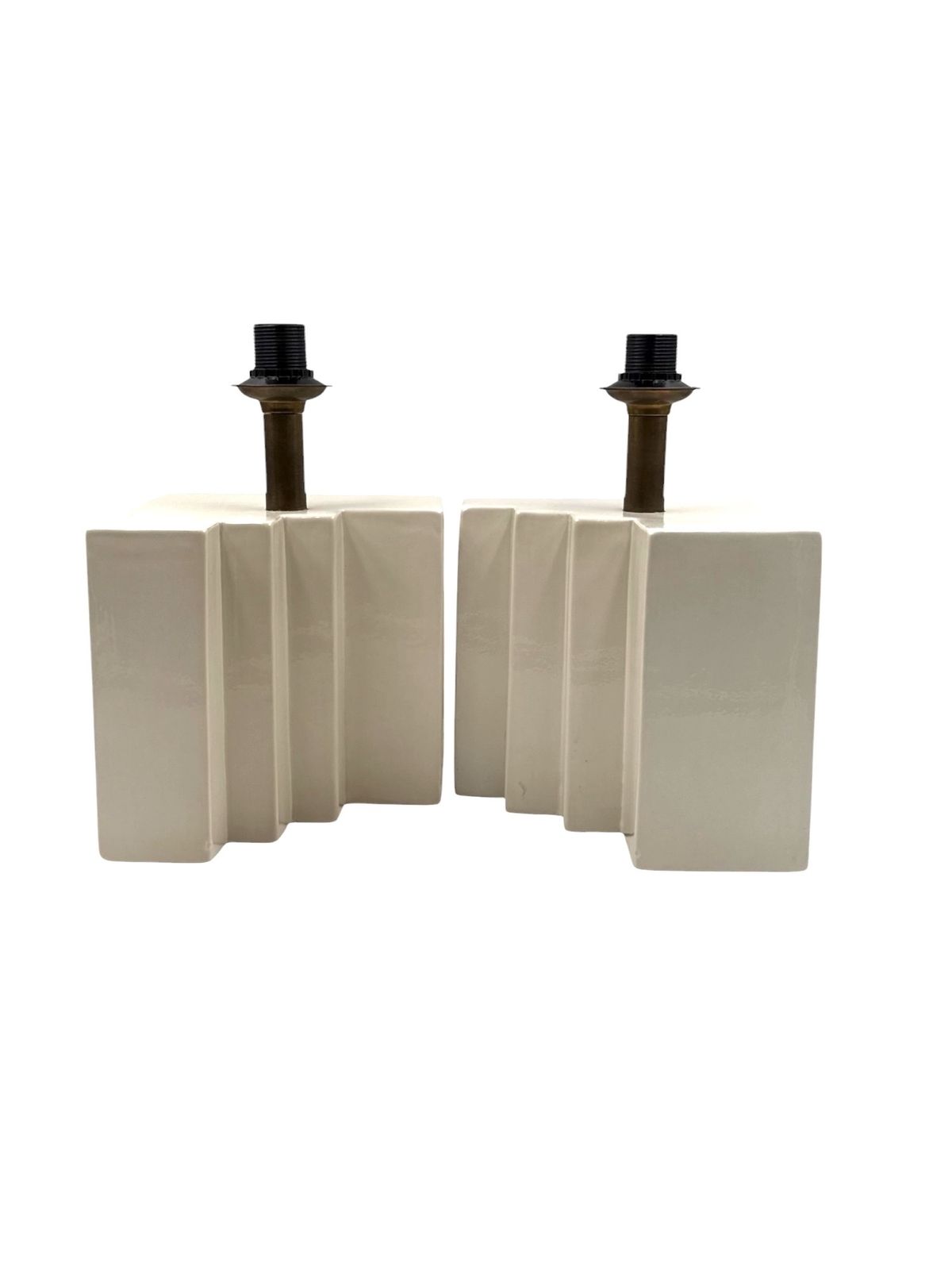 photo buy Hollywood Regency Set Of 2 Ceramic Table Lamps, France 1970s