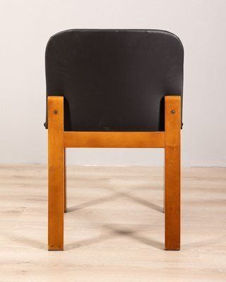 Vintage Italian Chairs In Black Leather, Set Of 4 photo 1396.0