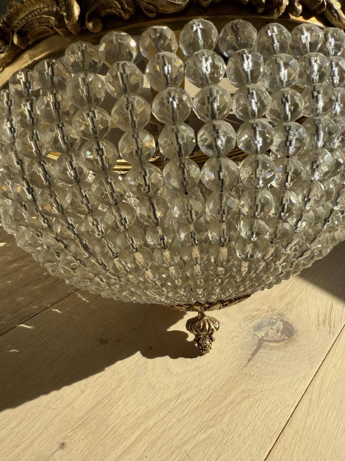 19th Century French Gilded Bronze And Crystal Ornate Chandelier photo 1200.0