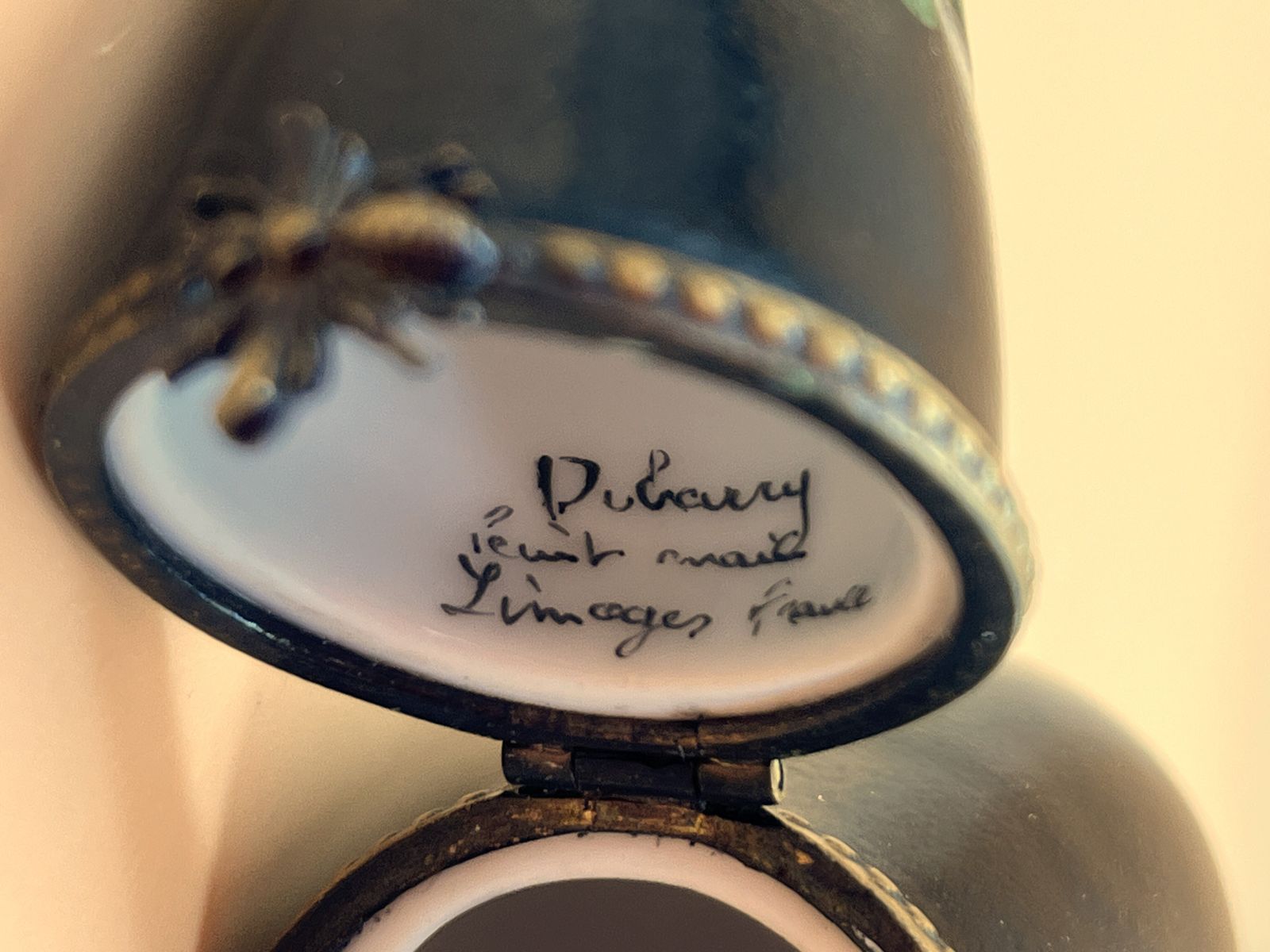 Dubarry Limoges Porcelain France Aubergine / Egg Plant Shaped Hinged Trinket / Jewelry Box. photo Home Decor