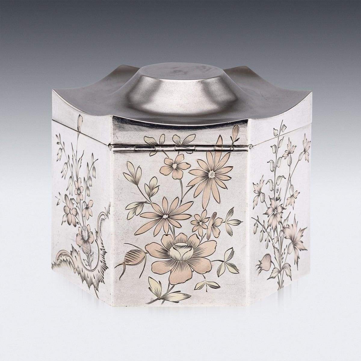 Antique 20th Century Russian Solid Silver Chinoiserie Tea Caddy, Moscow C.1900 photo 2749.0