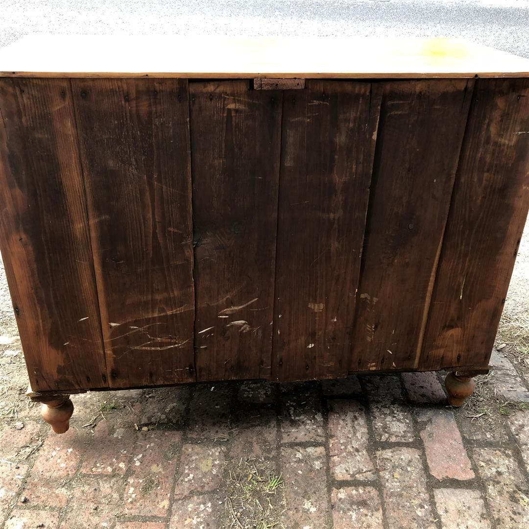 Antique Pine Small Two Over Two Chest Of Drawers Glass Handles 1900s photo buy