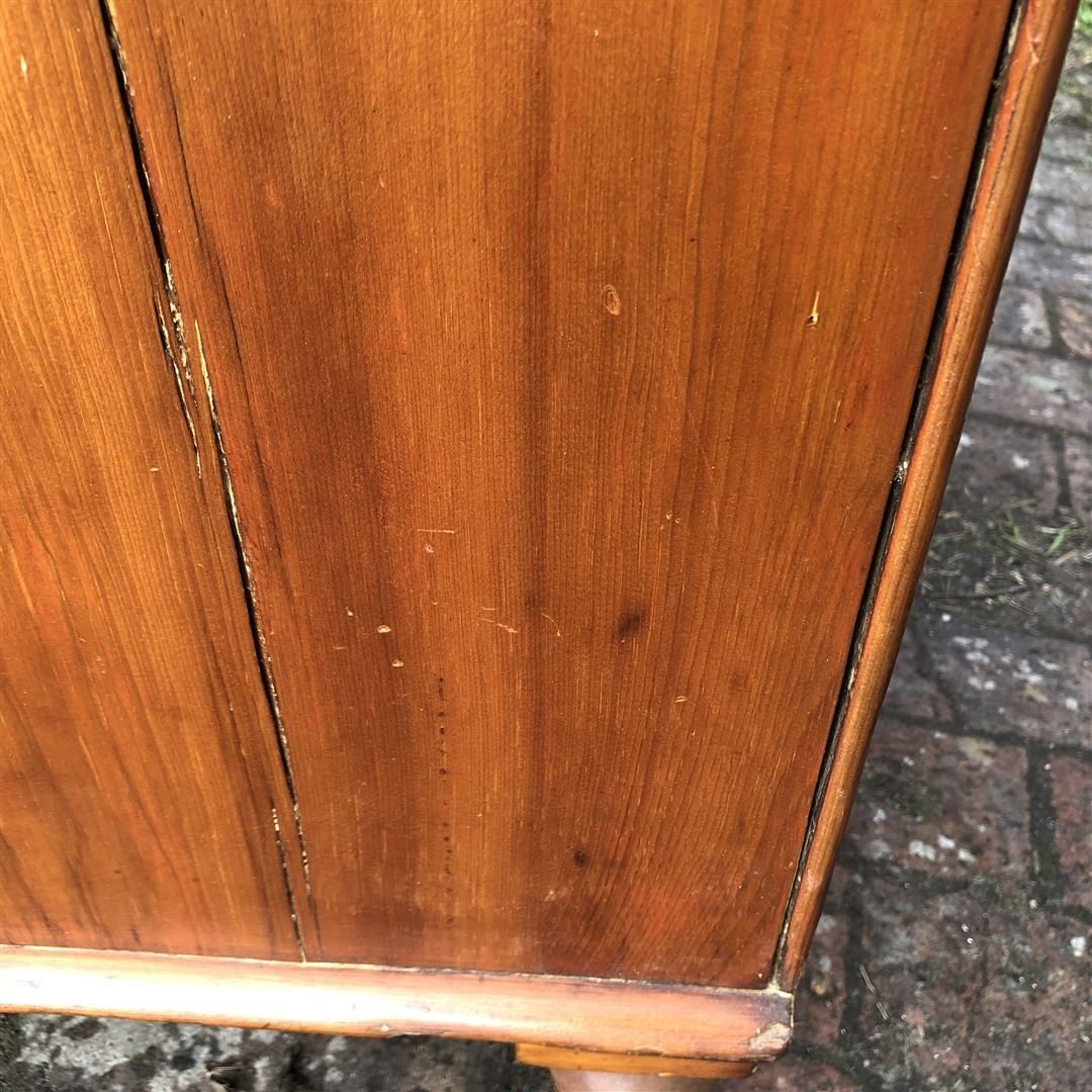 Antique Pine Small Two Over Two Chest Of Drawers Glass Handles 1900s photo vintage