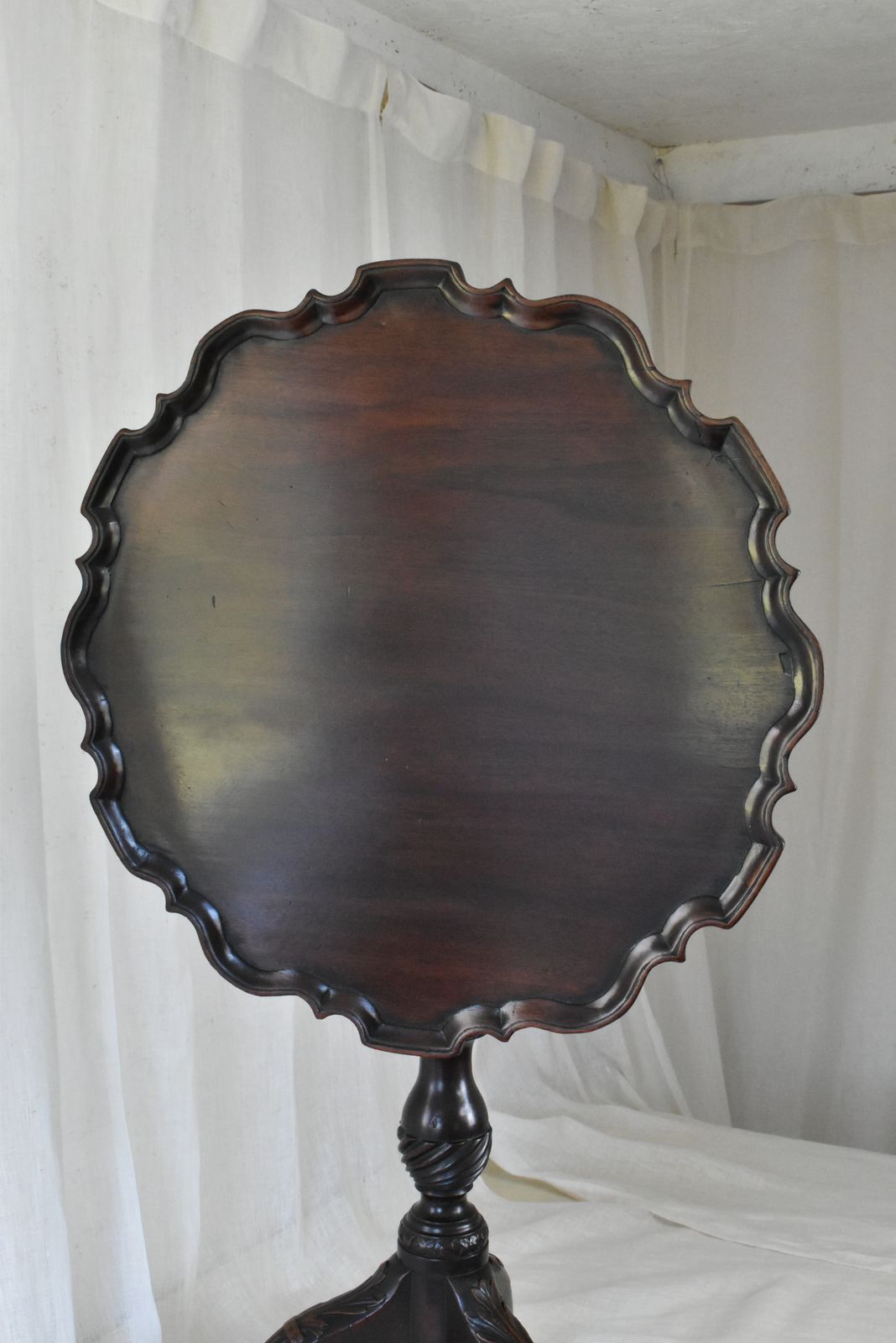 photo for sale Pie Crust Tripod Table, 1800s, Mahogany