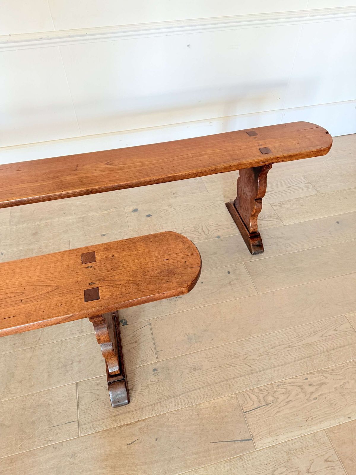 Large Pair Of 19th Century Cherrywood Benches photo for sale