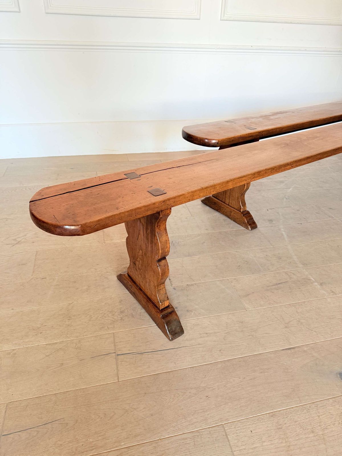 Large Pair Of 19th Century Cherrywood Benches photo buy