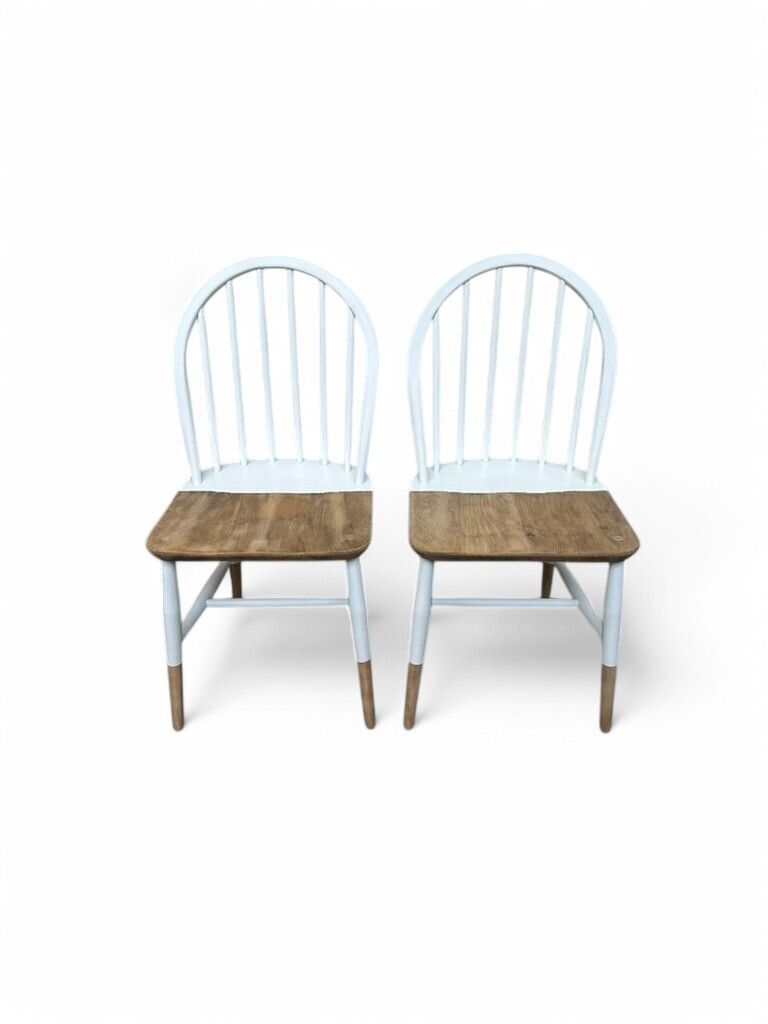 Pair Of Vintage Ercol Windsor 370 Dining Chairs, Painted And Exposed Wood Design photo vinterior