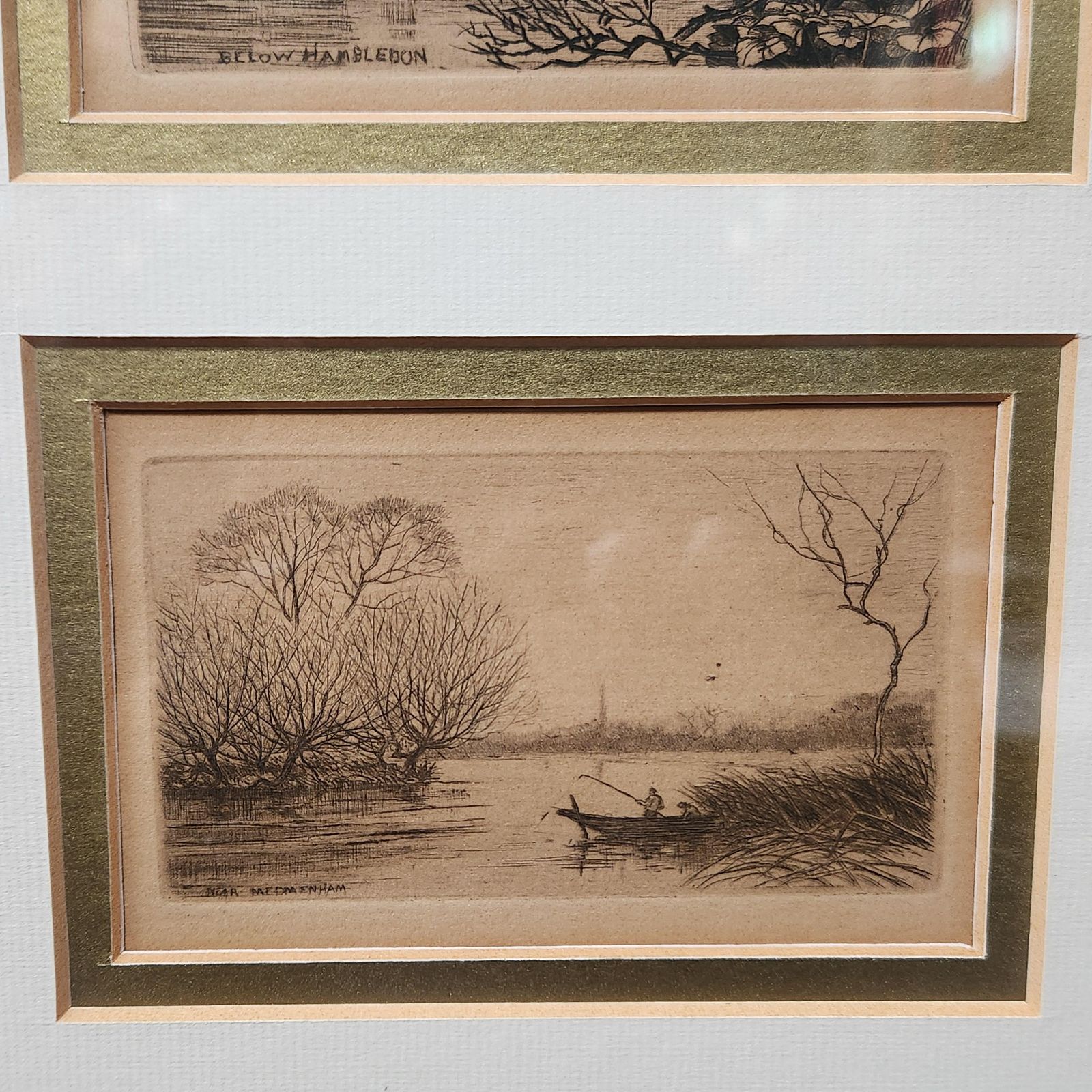 Framed Set Of 6 Etchings Of The River Thames. Possibly Wildred Ball photo 135.0