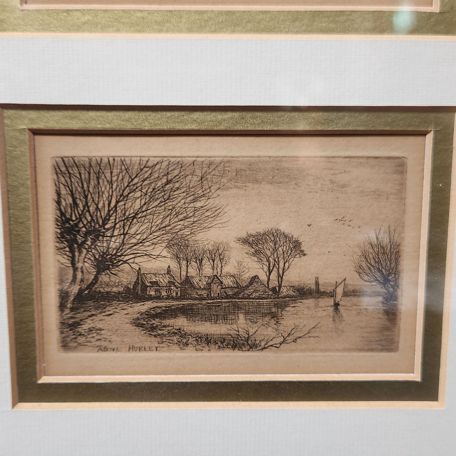 Framed Set Of 6 Etchings Of The River Thames. Possibly Wildred Ball photo vinterior