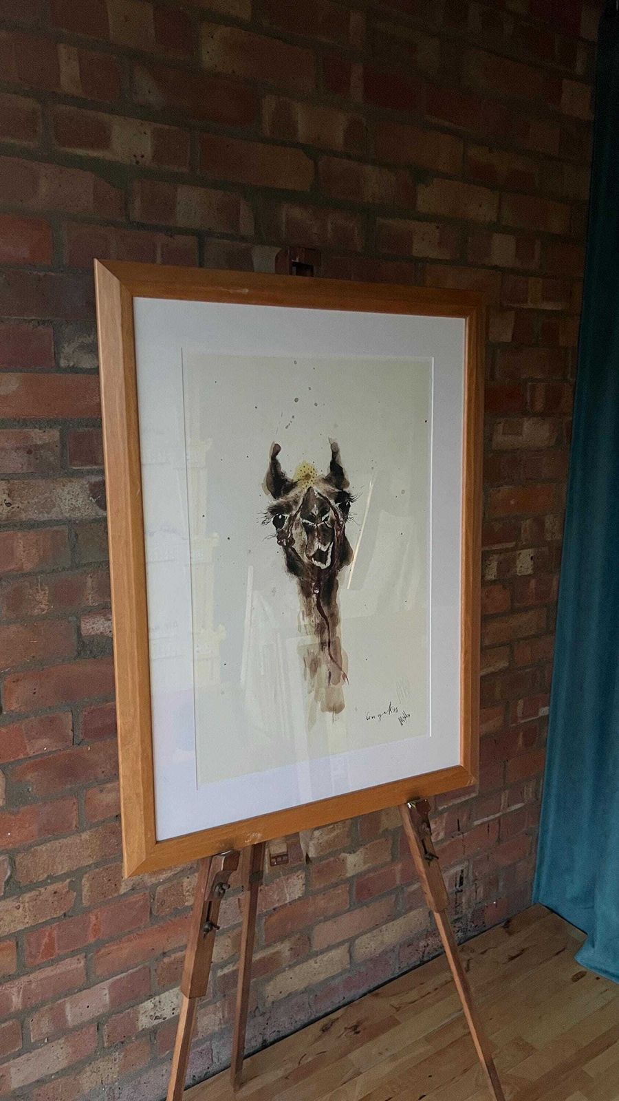 Large Signed And Framed Giclee Print Of "Give Us A Kiss" Painting By Anna Wright