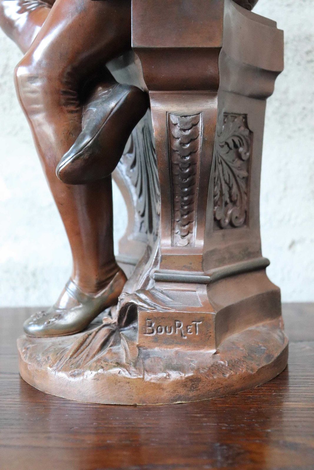 Antique 19th Century Bronze Sculpture Of A Writer By French Sculptor Eutrope Bouret (St. 234) photo Art