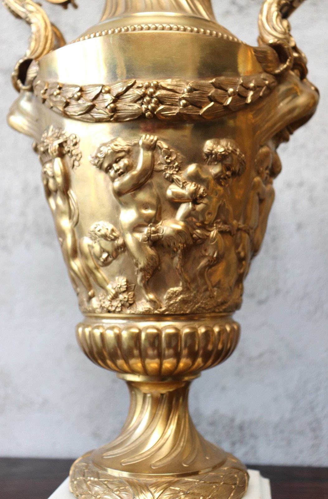 Antique Set Of Two 19th Century Ormolu Bronze Cassolette Vases After French Sculptor Clodion (St.232) photo 3399.0