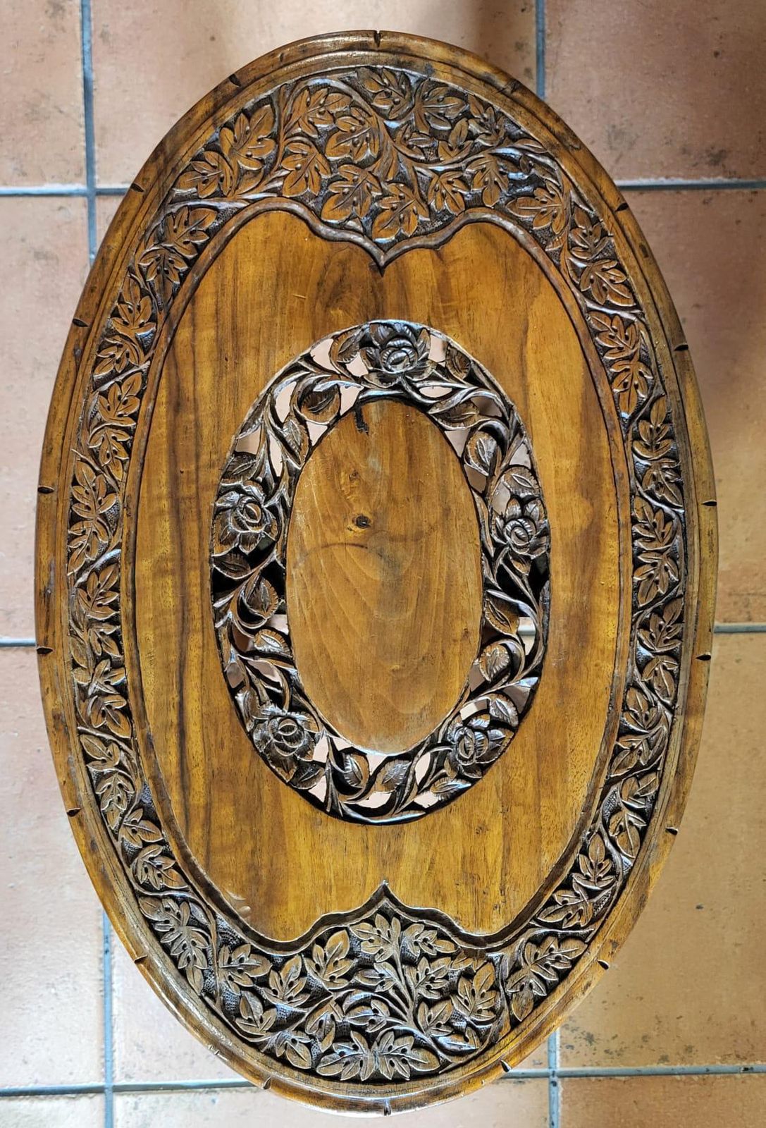 Vintage Carved Teak Coffee Table Anglo Indian photo Furniture