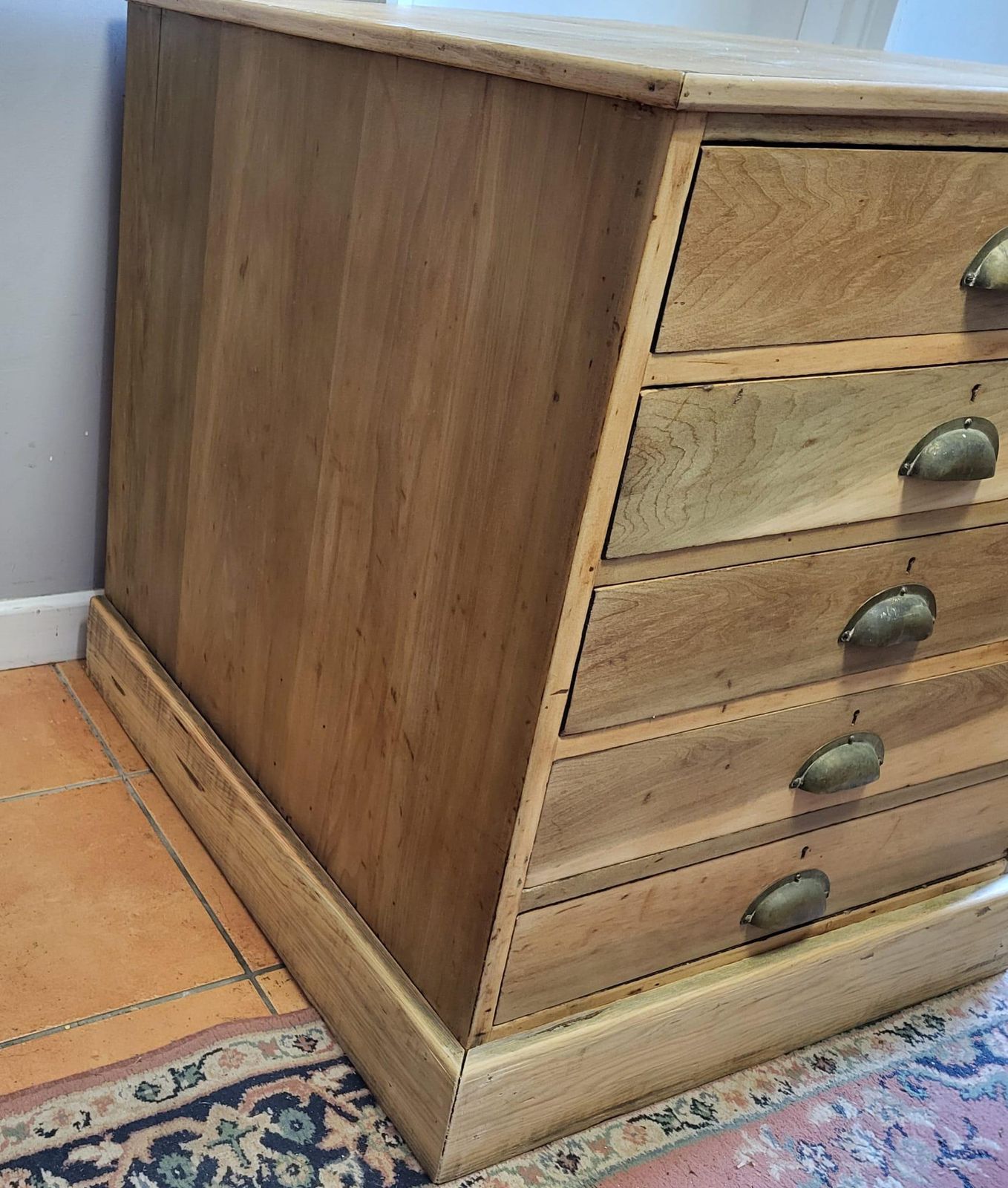 Victorian Five Drawer Collector’s Chest In Oak And Poplar (C.1880) photo Furniture