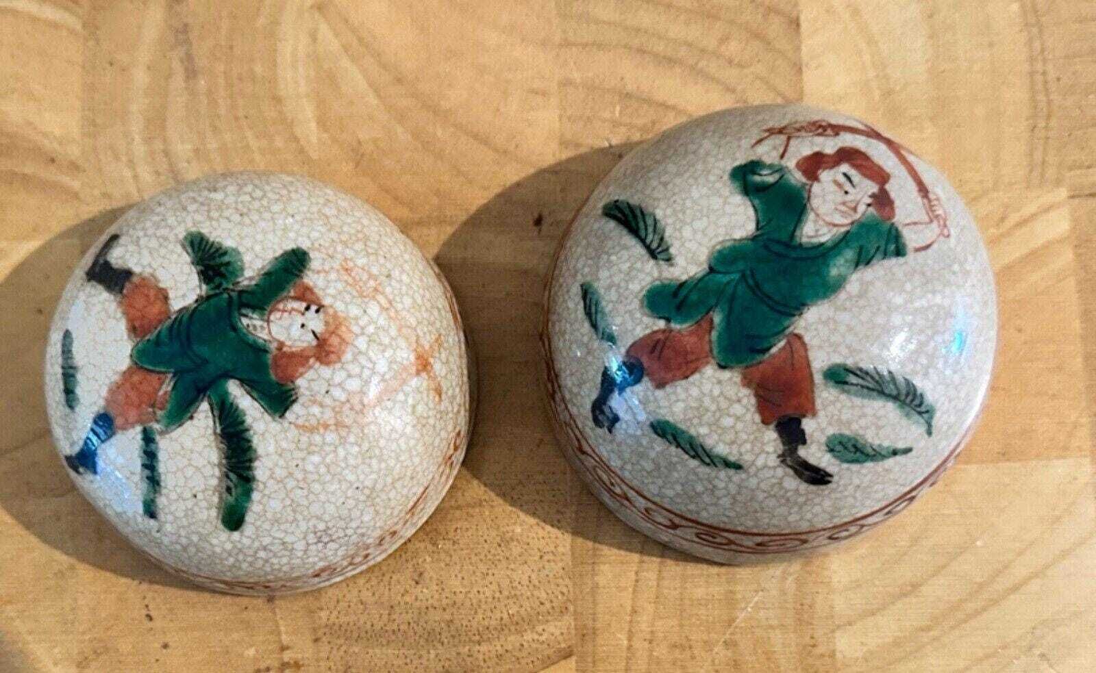 Pair Of Antique Ornate 19th Century Chinese Porcelain Ginger Jars photo buy