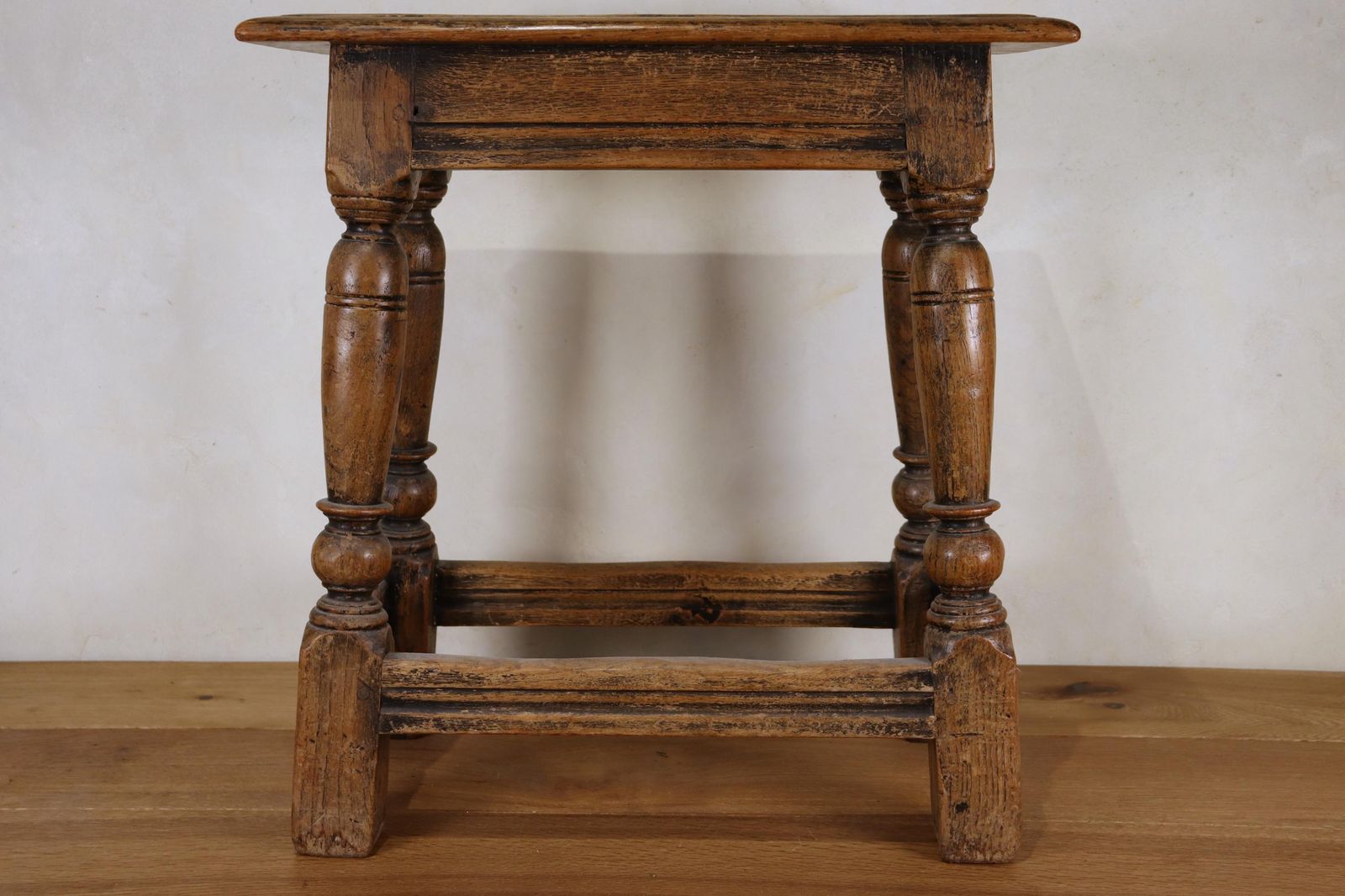 Antique Solid Oak Patinated Joint Stool Bench (St.211) photo for sale