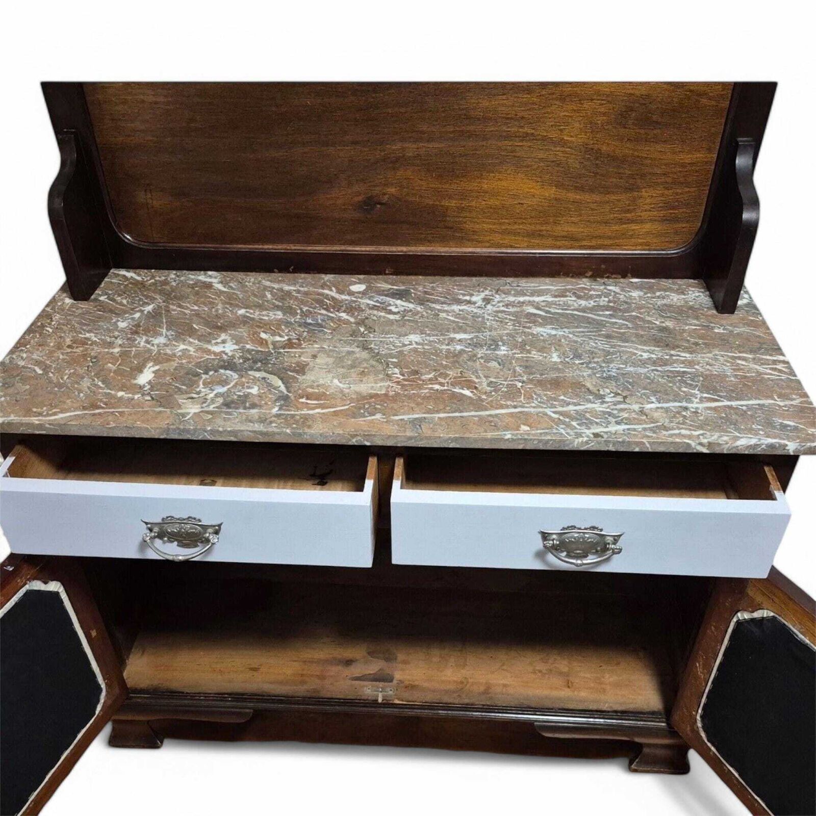 Antique Edwardian Marble Topped Washstand Cupboard By Wadham And Sons Ltd Circa 1910 photo 400.0