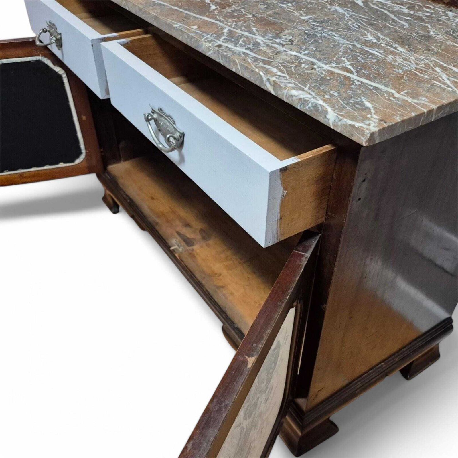 Antique Edwardian Marble Topped Washstand Cupboard By Wadham And Sons Ltd Circa 1910 photo vinterior