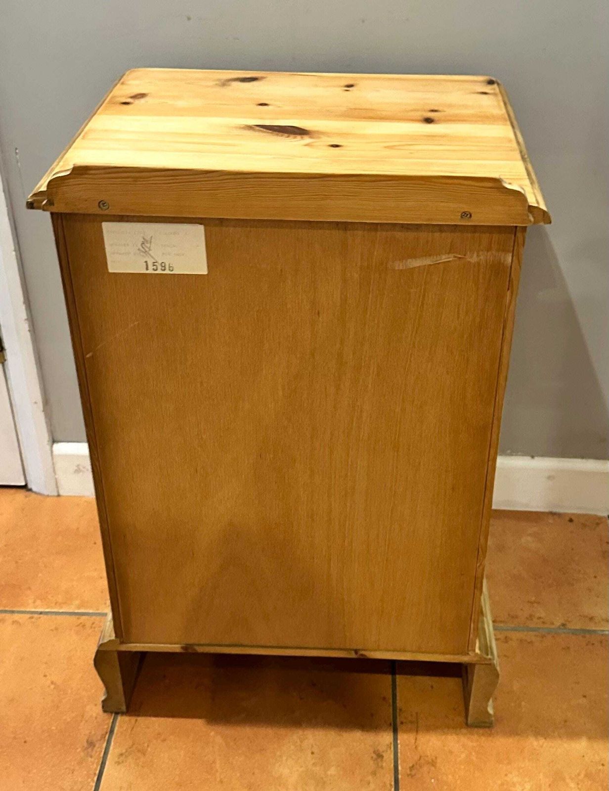 Vintage Natural Stripped Pine 3 Drawer Chest Of Drawers Bedside Table Nightstand photo vinterior