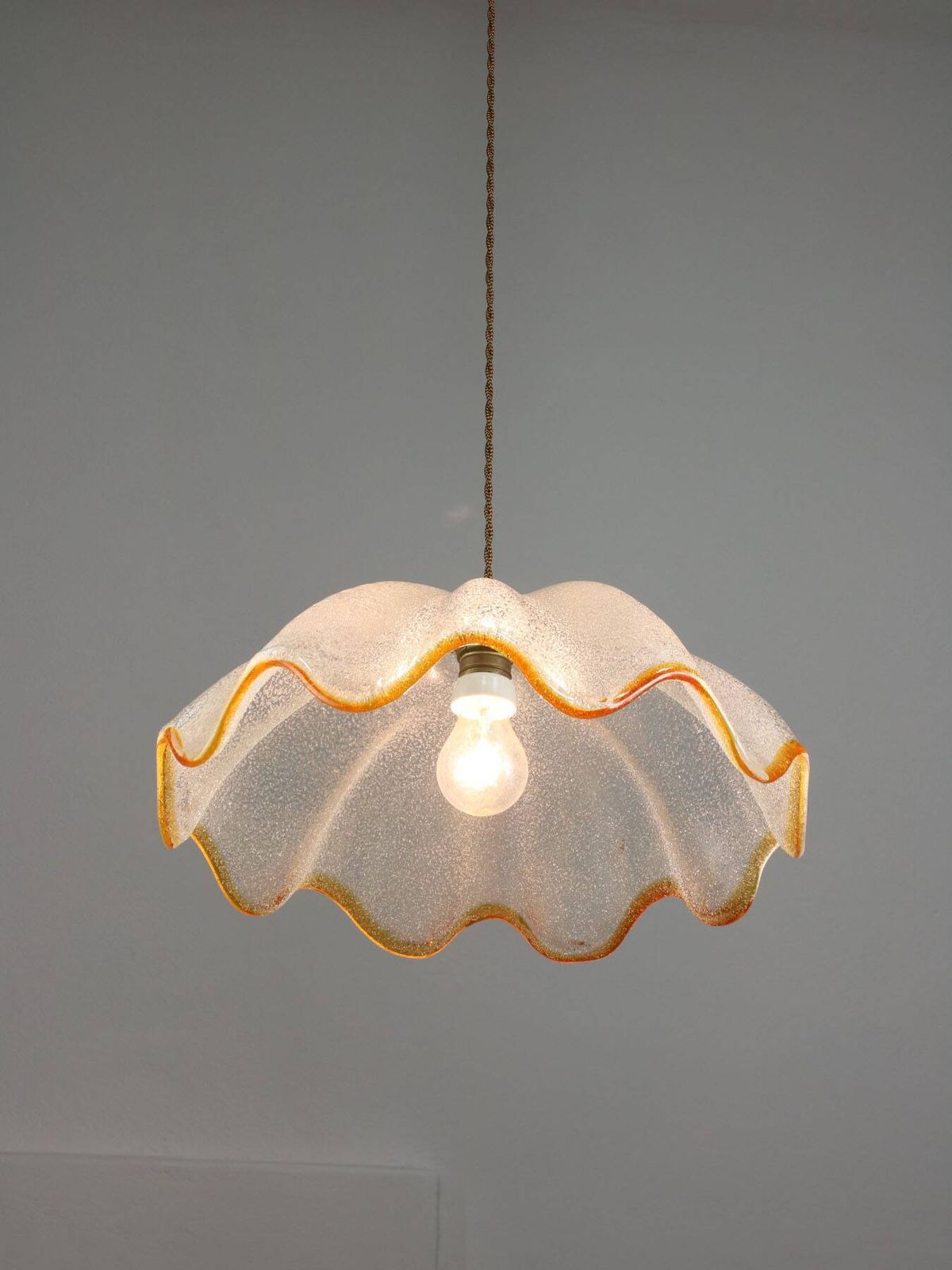 photo furniture Mid Century Italian Murano Glass And Brass Pendant Lamp