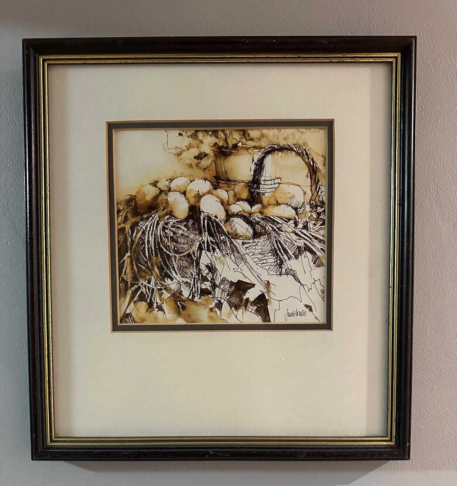 Original Pastel / Charcoal Drawing / Painting Artwork By June Arnold Onions