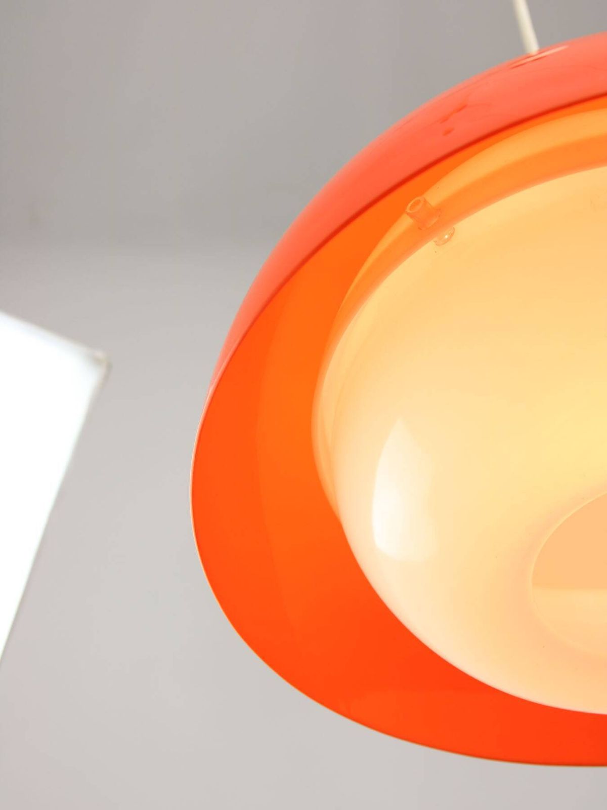 photo furniture Space Age Italian Orange Acrylic Glass Pendant Lamp, 1970s