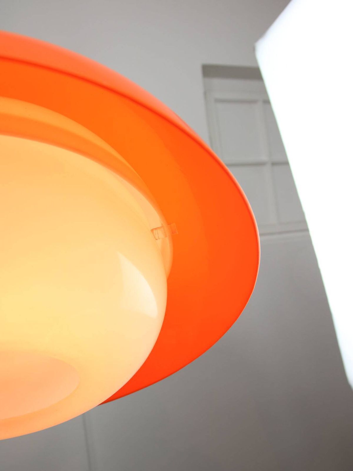 photo for sale Space Age Italian Orange Acrylic Glass Pendant Lamp, 1970s