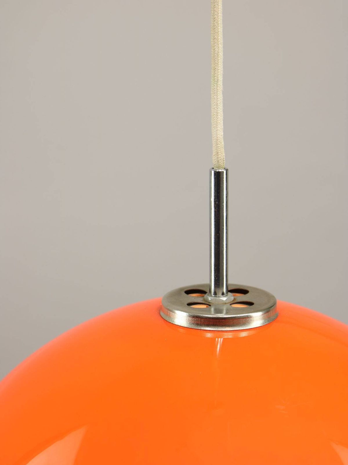 photo vinterior Space Age Italian Orange Acrylic Glass Pendant Lamp, 1970s