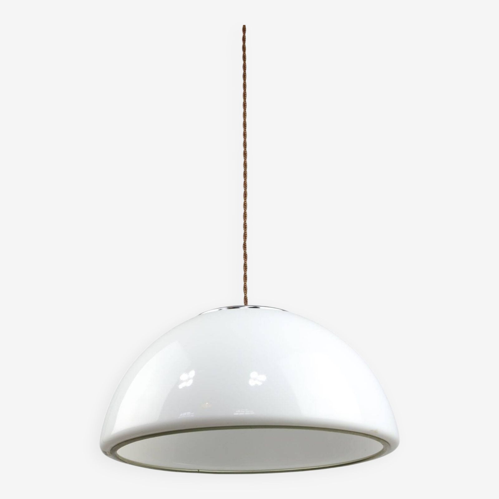 Space Age White Pendant By Luigi Massoni For Guzzini, 1960s