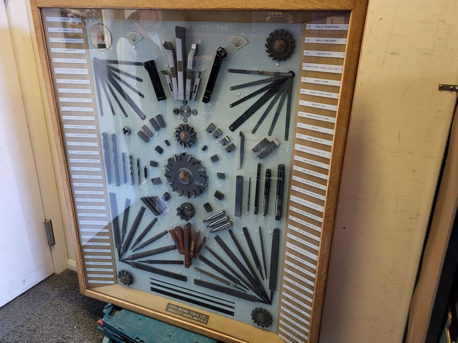Firth Brown Tools Ltd Vintage Tools Advertising / Teaching Display Cabinet Full Of Original Tools photo Furniture