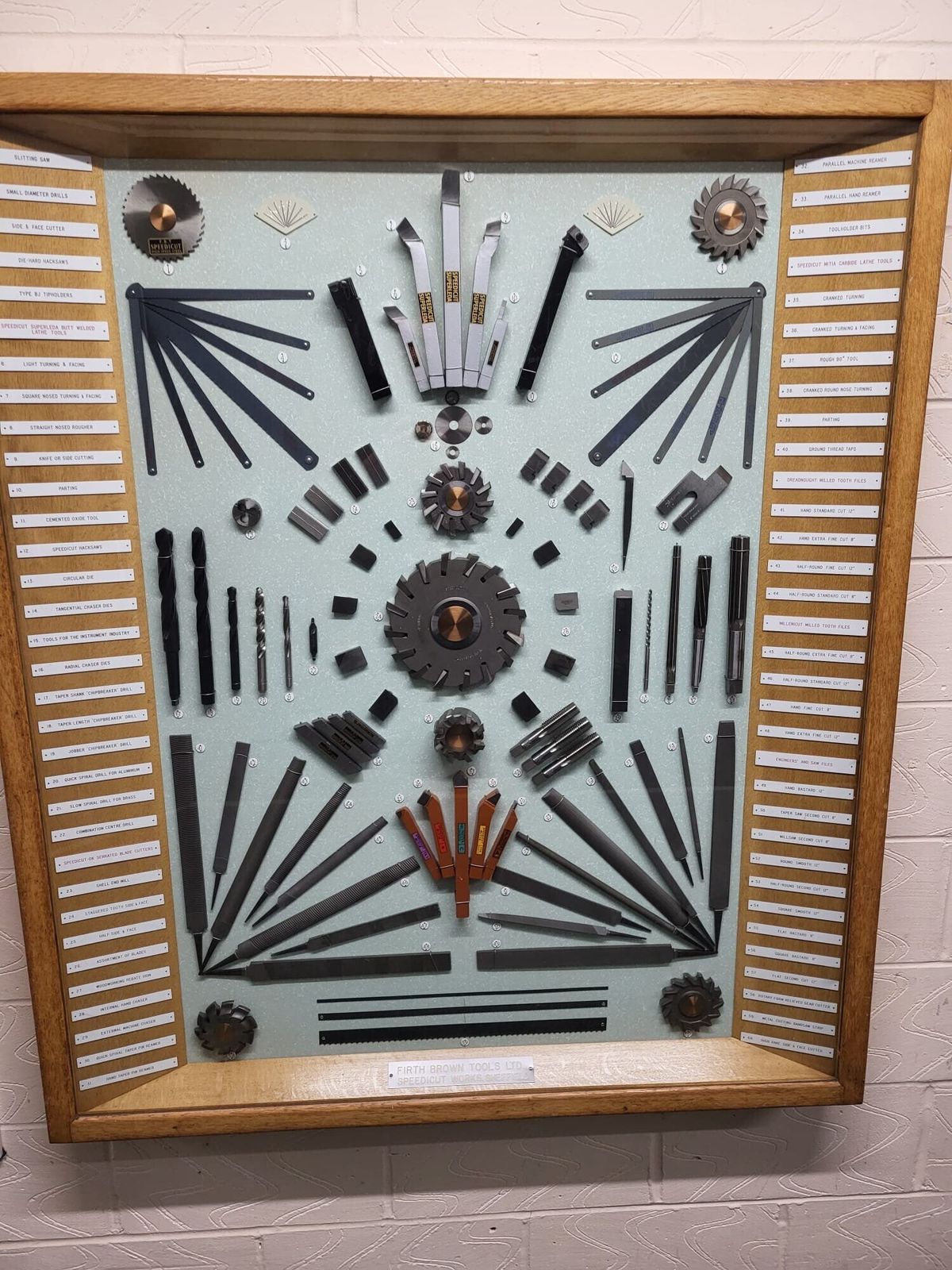 Firth Brown Tools Ltd Vintage Tools Advertising / Teaching Display Cabinet Full Of Original Tools photo 2600.0