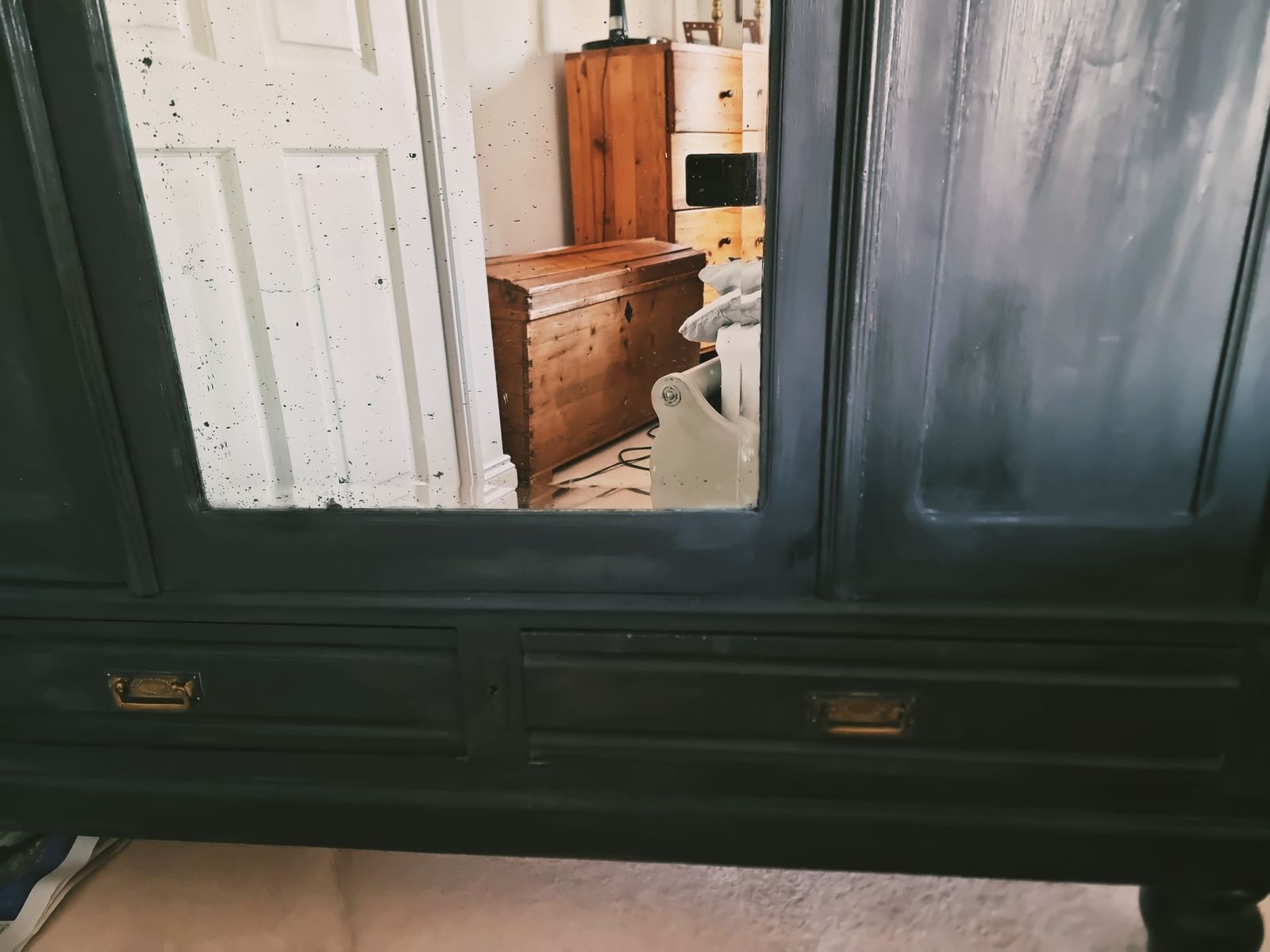Furniture French Antique Wardrobe / Armoire 1880 1920s photo