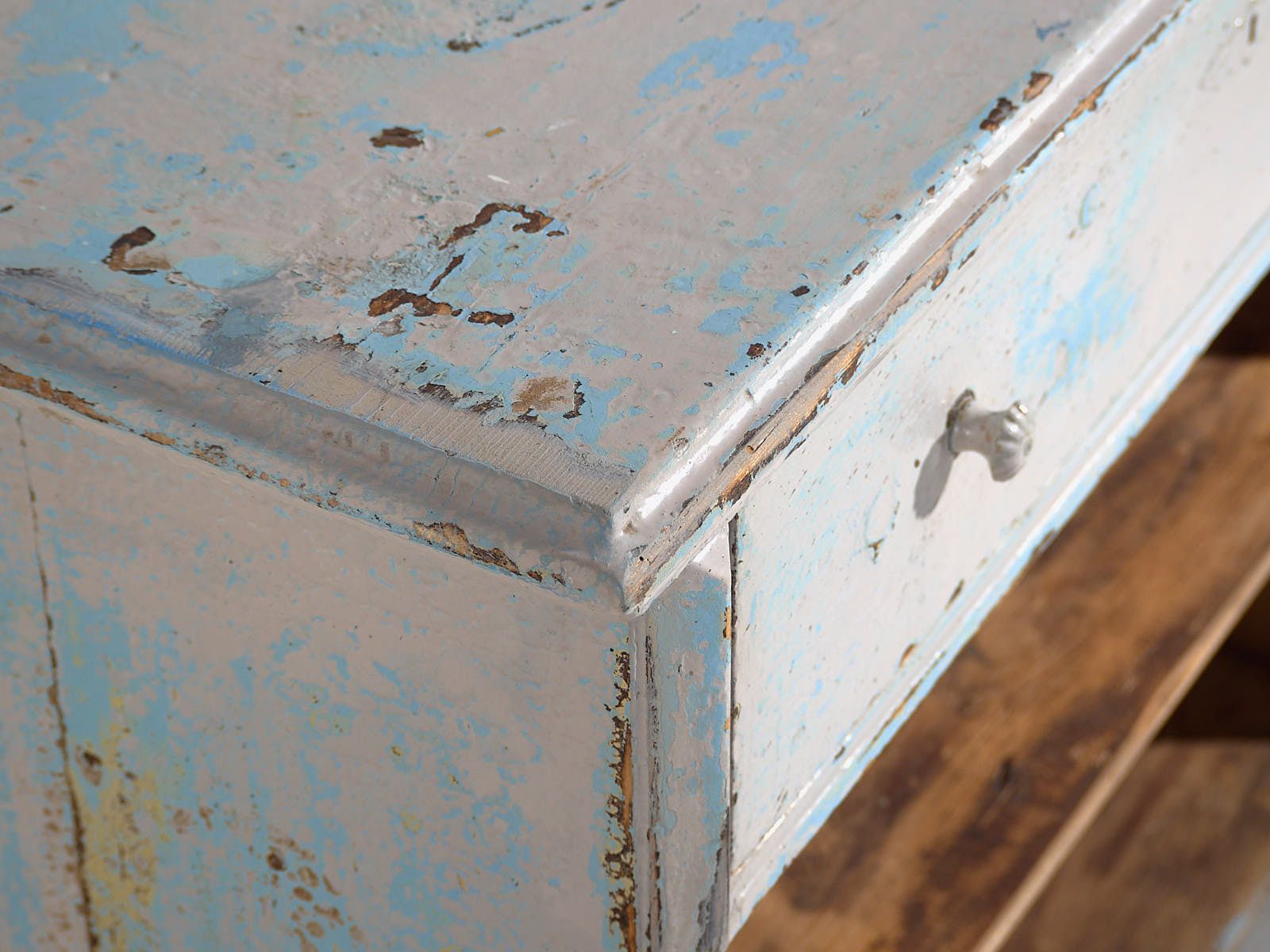 Antique Blue Patina Shop Counter (C.1940) #81 photo furniture