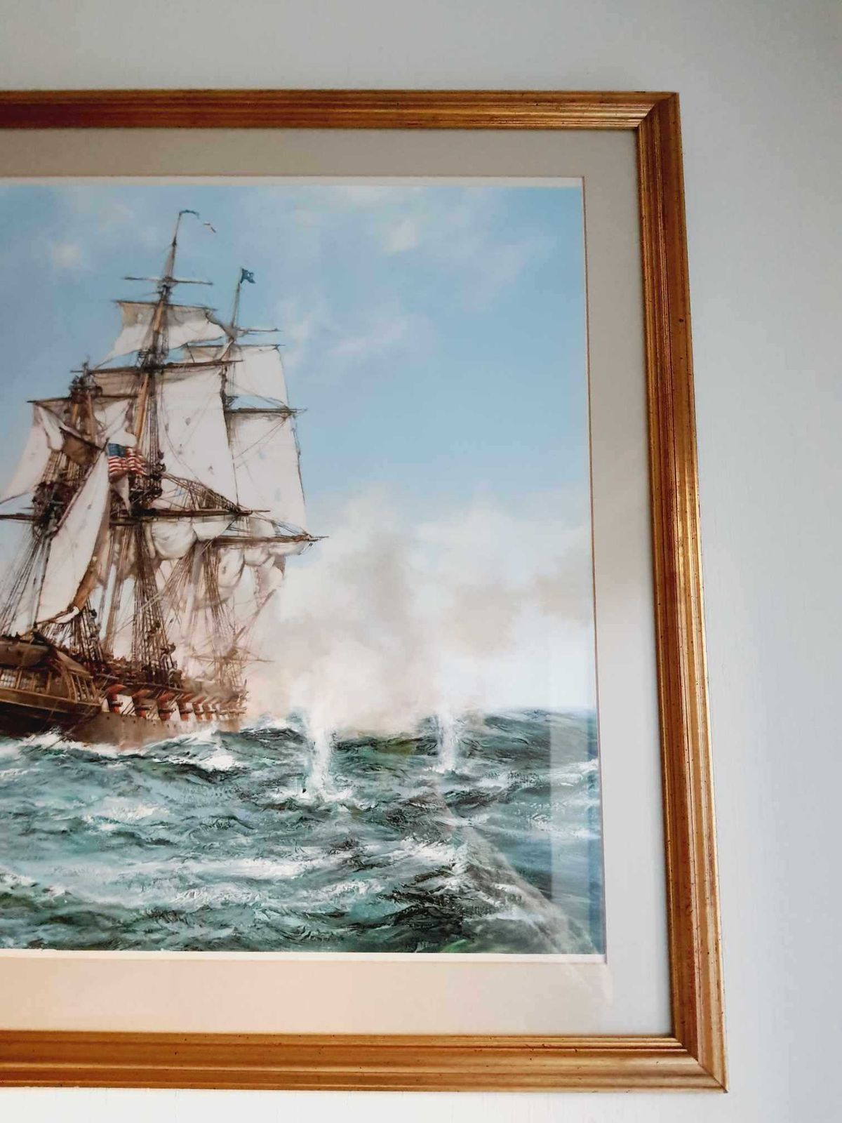 Very Large Vintage Nautical Print By Montagu Dawson Depicting Tall Ships photo Art