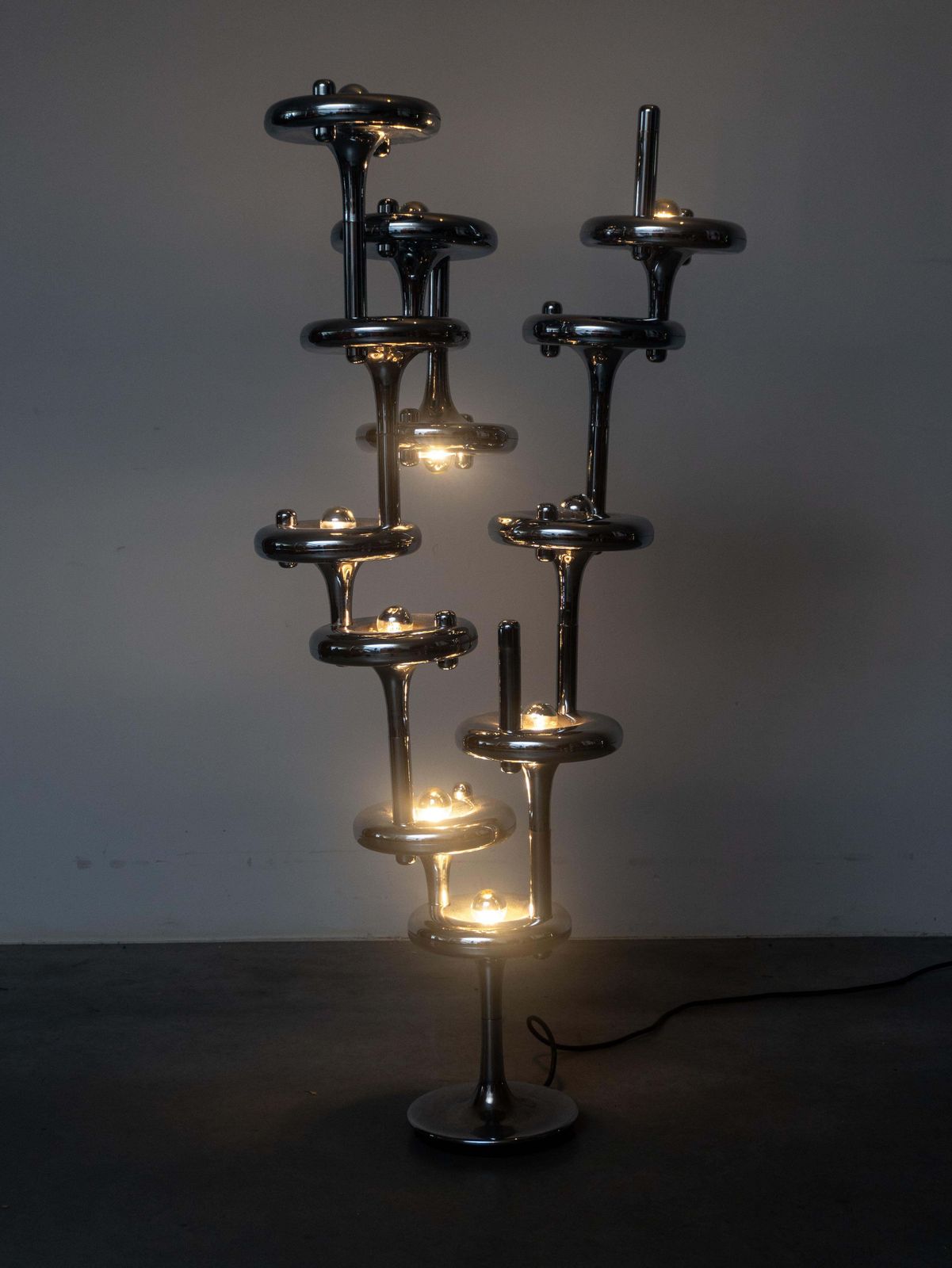 Lighting Sculpture Set Of Two Modular Nagel 1960s Space Age Floor Lamps, Made In Germany photo