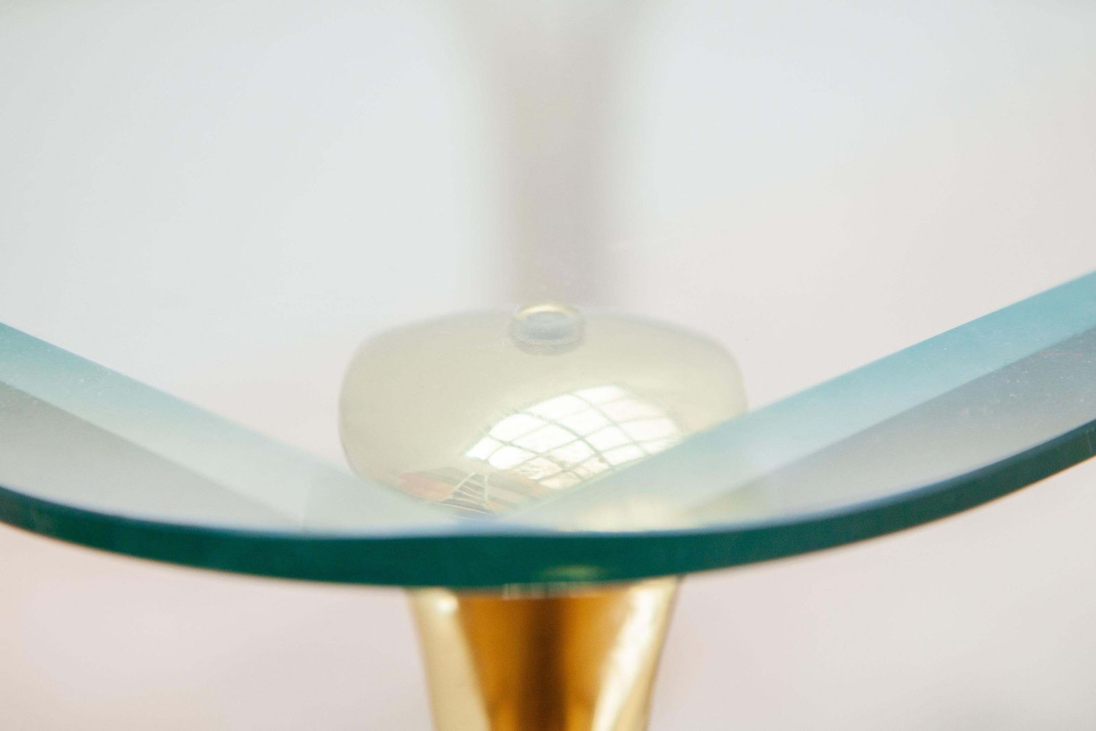 photo for sale Set Of Two Brass Side Tables With Abstract Swan Neck