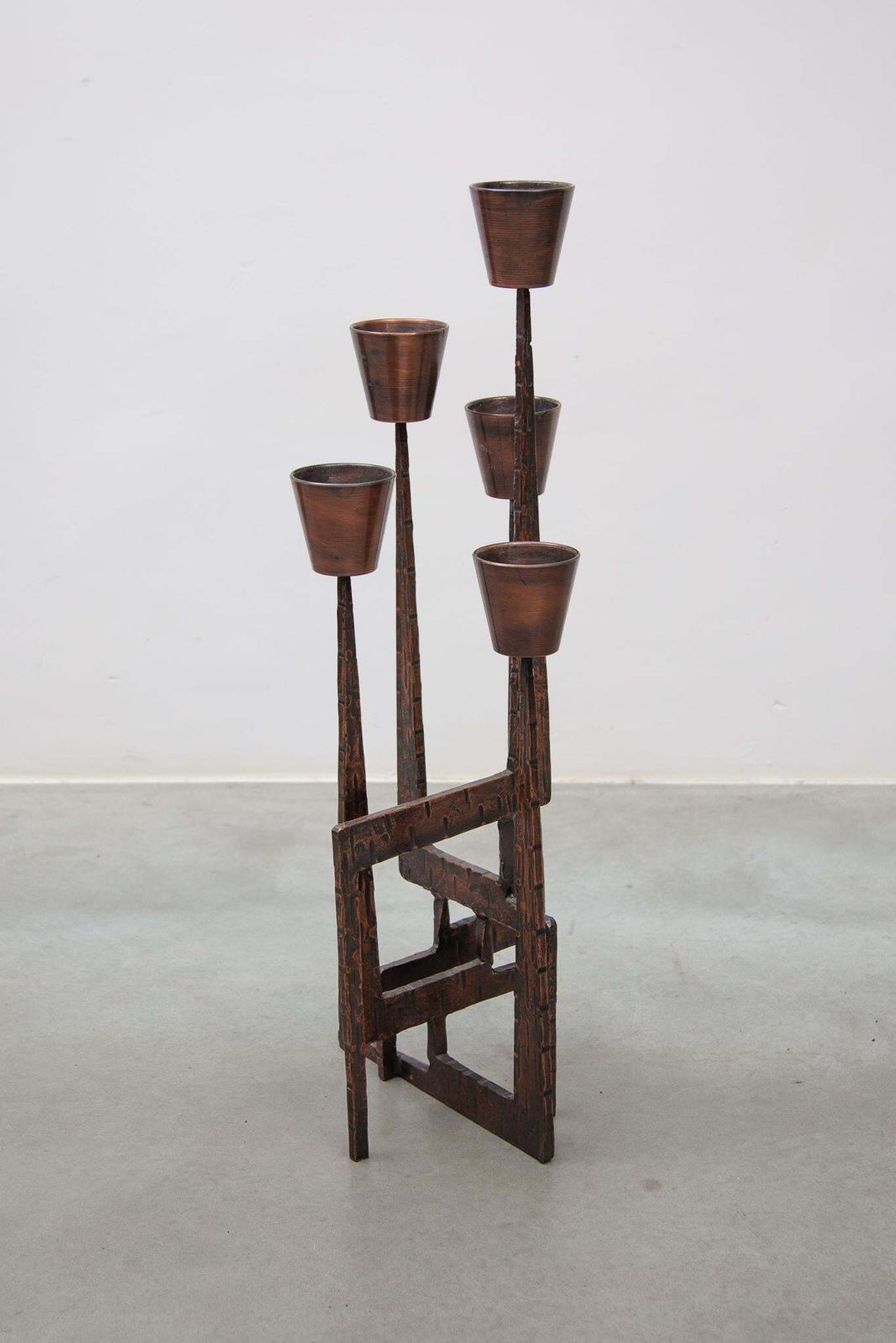 Brutalist Candelabra, Sculpture In Wrought Iron, 1970s, France photo 2860.0
