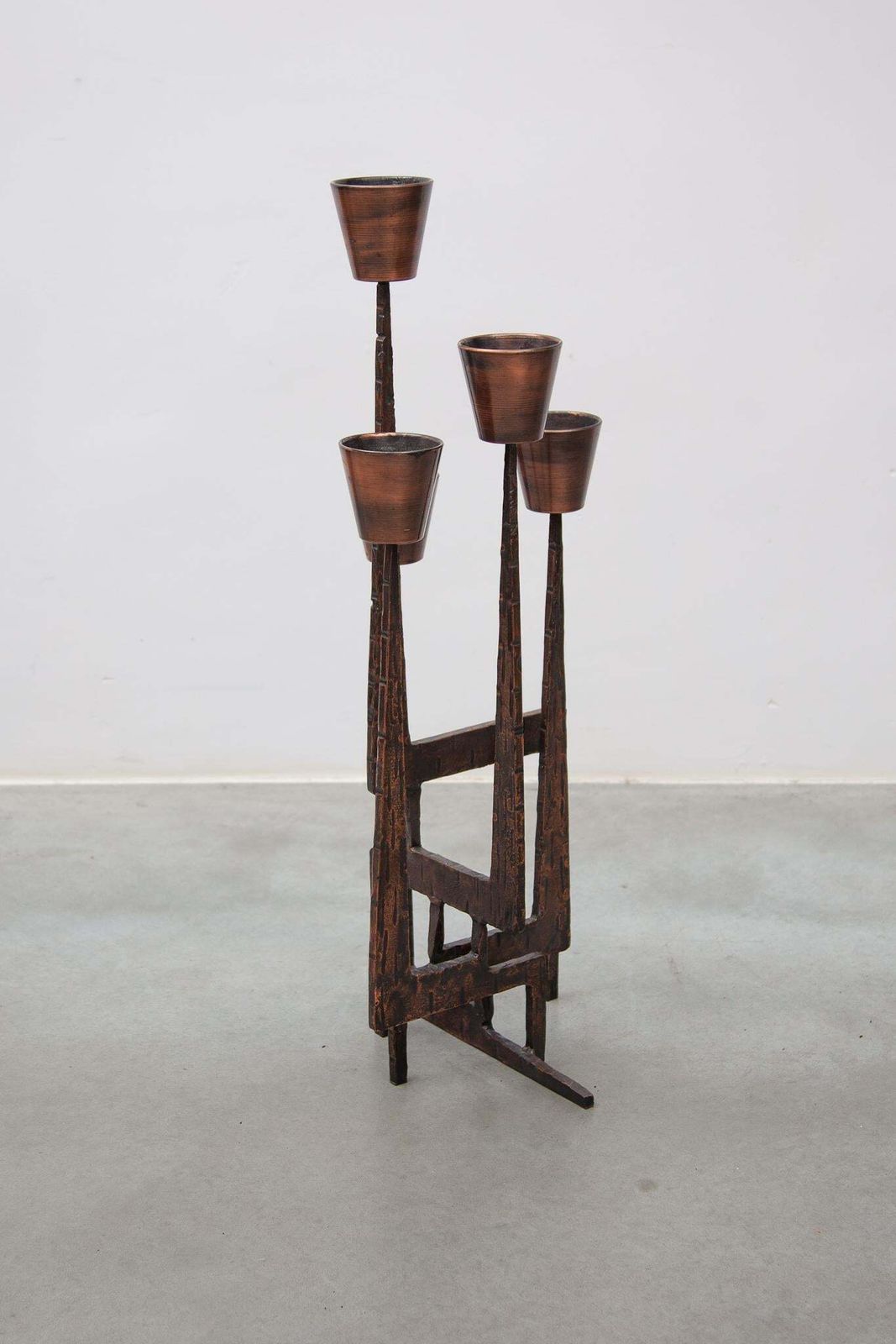 photo furniture Brutalist Candelabra, Sculpture In Wrought Iron, 1970s, France