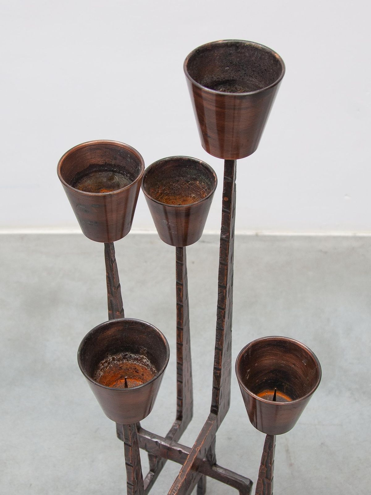 2860.0 Brutalist Candelabra, Sculpture In Wrought Iron, 1970s, France photo