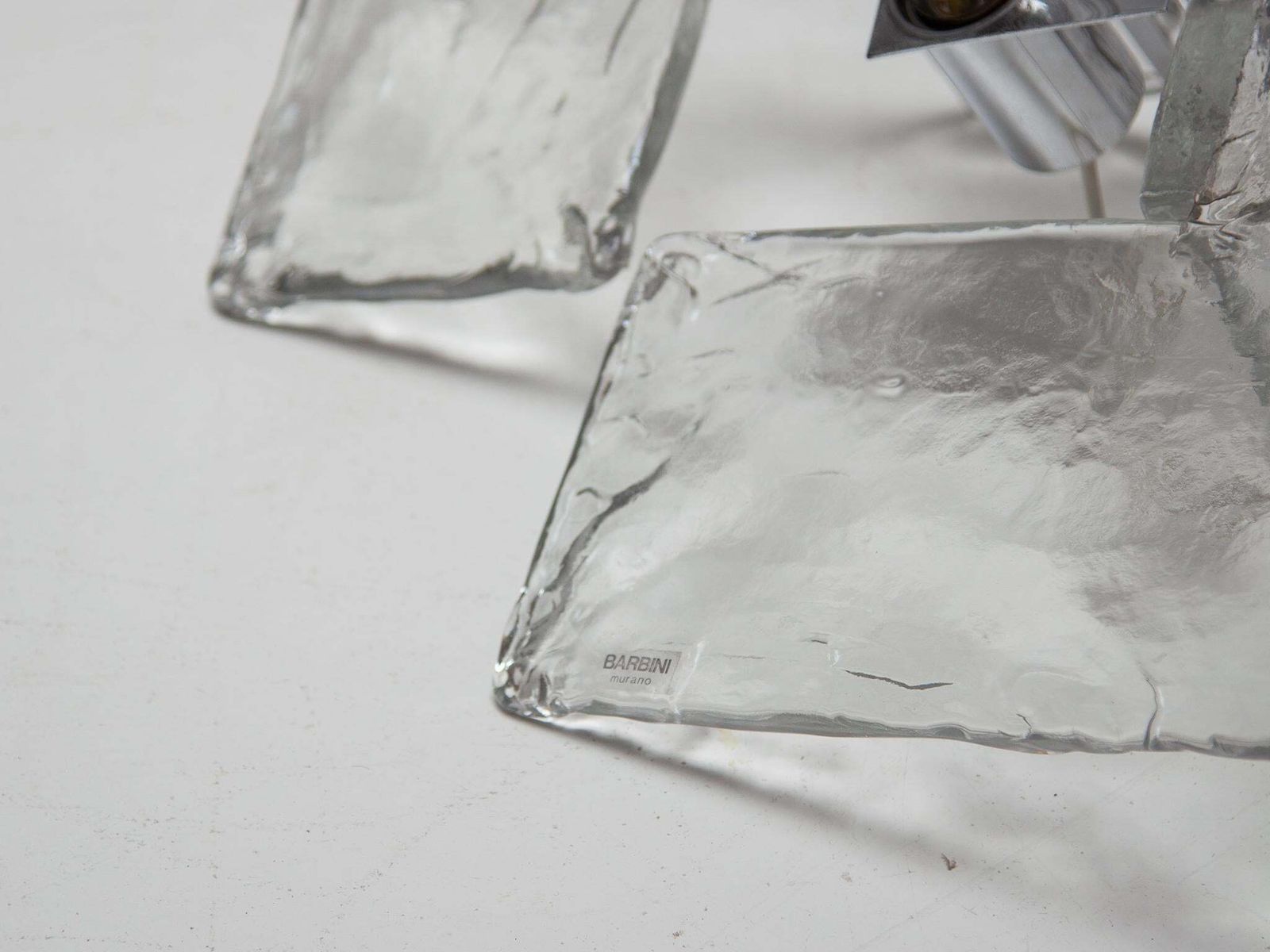 Lighting Rare Ice Glass Table Lamp By Alfredo Barbini  Murano Glass Venini, 1960s photo