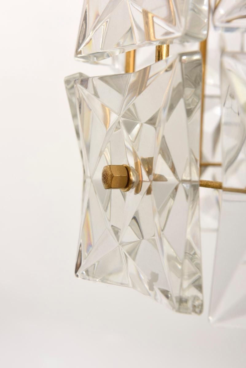 Kinkeldey Kristal Glass Chandelier, 1970s, Germany photo vinterior