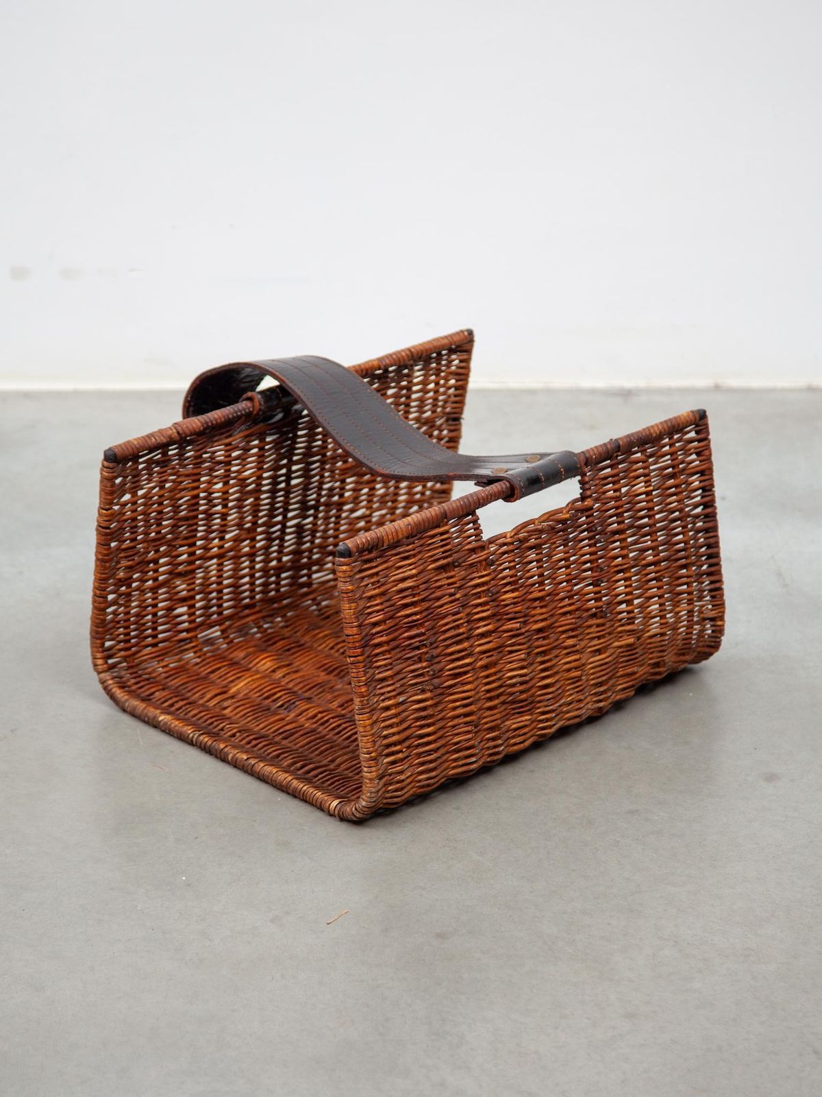 French Rattan Magazine Rack / Newspaper Rack 60s Mid Century Vintage photo for sale