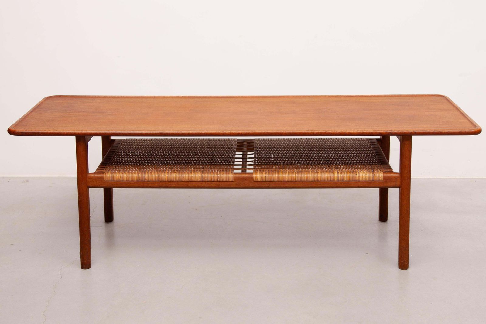 Hans Wegner Coffee Table Model 'At 10' Teak And Cane, Made In Denmark, 1950s photo buy